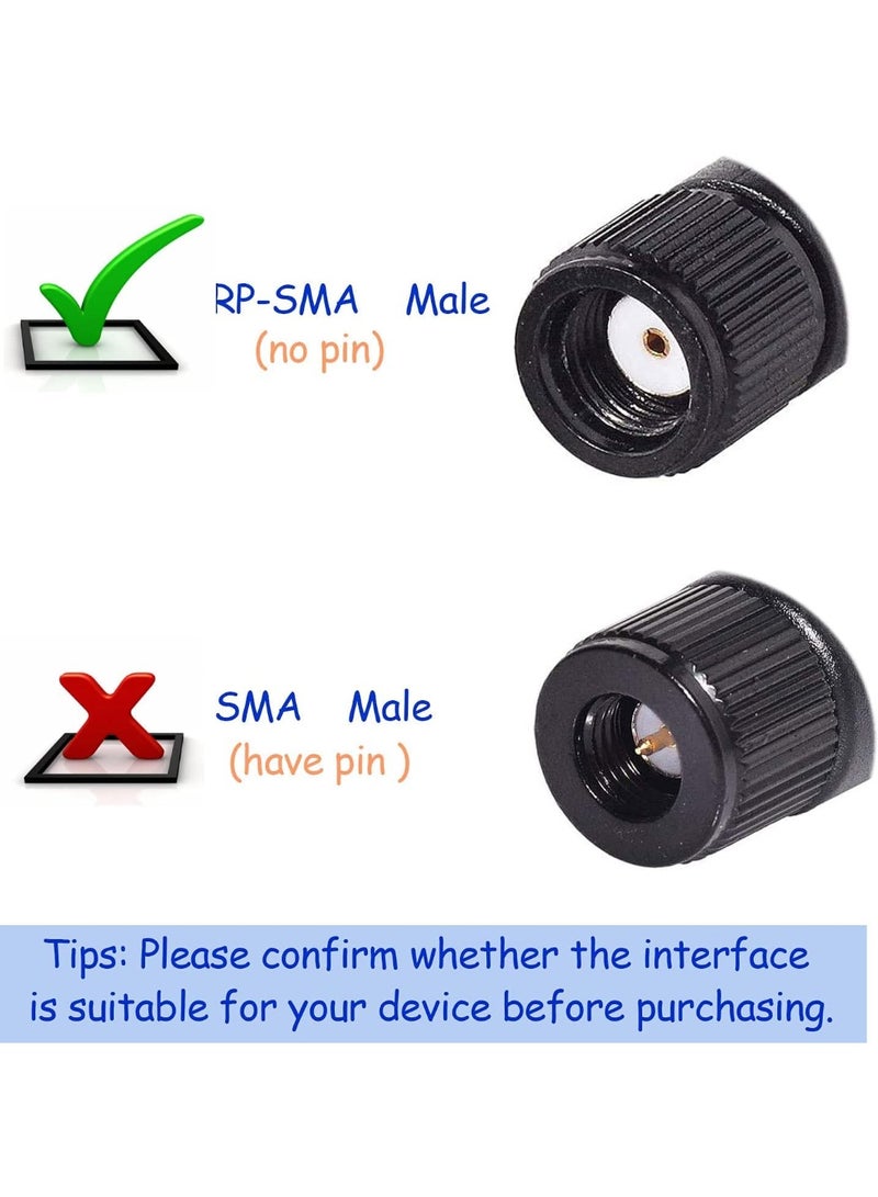 VIUAUAX هوائي بلوتوث مزدوج النطاق WiFi 2.4 جيجاهرتز 5 جيجاهرتز 5.8 جيجاهرتز 3dBi MIMO RP-SMA ذكر (عبوة من 2 قطعة) لأجهزة الكمبيوتر الشخصية وأجهزة التوجيه اللاسلكية وبطاقات الشبكة اللاسلكية ومحولات USB وكاميرات المراقبة الأمنية وكاميرات المراقبة بالفيديو - Image 3